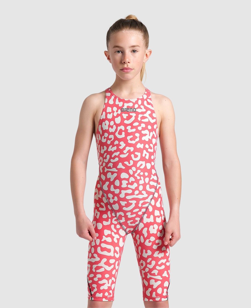 Mai&ocirc; de Nata&ccedil;&atilde;o Infantil Powerskin ST Next Splashy Open Back arena Salm&atilde;o