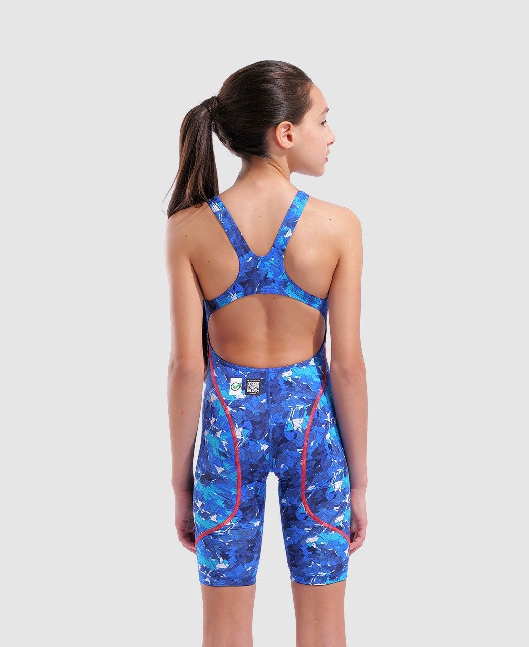 Mai&ocirc; de Nata&ccedil;&atilde;o Infantil Powerskin ST Next Splashy Open Back arena Azul e Vermelho
